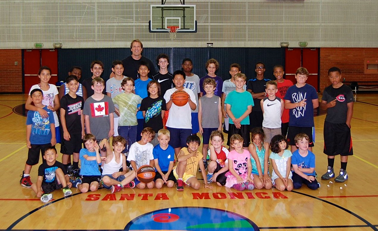 Coach Dave with campers — Santa Monica gym